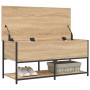 Banco almacenaje madera ingeniería roble Sonoma 100x42,5x47 cm