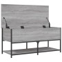 Banco de almacenaje madera ingeniería gris Sonoma 100x42,5x47cm