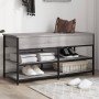 Banco zapatero madera de ingeniería gris Sonoma 100x42,5x50 cm en Bancos para recibidores y almacenamiento | Comprar online en F