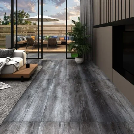 Self-adhesive PVC floor planks 5.21 m² 2 mm glossy gray by vidaXL, Floors and carpets - Ref: Foro24-330190, Price: 64,25 €, D...