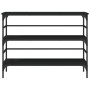 Mesa consola madera de ingeniería negro 100x32x75 cm
