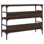 Mesa consola madera de ingeniería marrón roble 100x32x75 cm