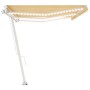 Toldo retráctil manual con luz LED amarillo y blanco 600x300 cm