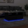 Mesa de centro con luces LED negro 90x49x40 cm