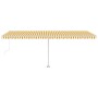 Toldo de pie automático amarillo y blanco 600x300 cm