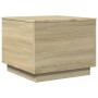 Mesa de centro con luces LED roble Sonoma 50x50x40 cm