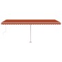 Toldo de pie automático naranja y marrón 600x300 cm