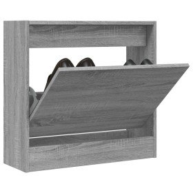 Zapatero de madera de ingeniería gris Sonoma 60x21x57 cm en Zapateros y organizadores de calzado | Comprar online en Foro24