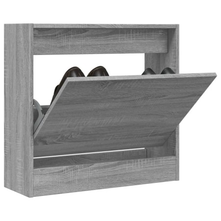 Zapatero de madera de ingeniería gris Sonoma 60x21x57 cm