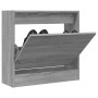 Zapatero de madera de ingeniería gris Sonoma 60x21x57 cm