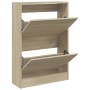 Zapatero de madera de ingeniería roble Sonoma 60x21x87,5 cm en Zapateros y organizadores de calzado | Comprar online en Foro24