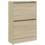 Zapatero de madera de ingeniería roble Sonoma 60x21x87,5 cm en Zapateros y organizadores de calzado | Comprar online en Foro24