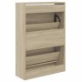Zapatero de madera de ingeniería roble Sonoma 60x21x87,5 cm en Zapateros y organizadores de calzado | Comprar online en Foro24