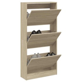 Zapatero de madera de ingeniería roble Sonoma 60x21x125,5 cm Zapatero de madera de ingeniería roble Sonoma 60x21x125,5 cm