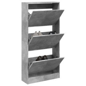 Zapatero de madera de ingeniería gris hormigón 60x21x125,5 cm en Zapateros y organizadores de calzado | Comprar online en Foro24