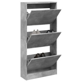 Zapatero de madera de ingeniería gris hormigón 60x21x125,5 cm Zapatero de madera de ingeniería gris hormigón 60x21x125,5 cm