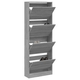 Zapatero de madera de ingeniería gris Sonoma 60x21x163,5 cm en Zapateros y organizadores de calzado | Comprar online en Foro24