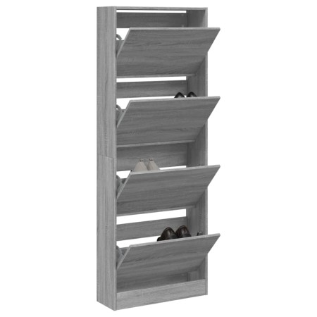 Zapatero de madera de ingeniería gris Sonoma 60x21x163,5 cm en Zapateros y organizadores de calzado | Comprar online en Foro24