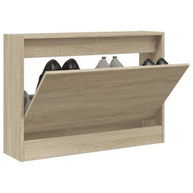 Zapatero de madera de ingeniería roble Sonoma 80x21x57 cm en Zapateros y organizadores de calzado | Comprar online en Foro24