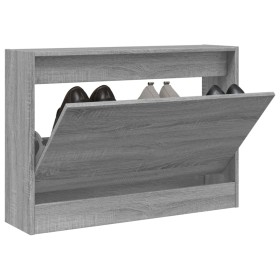 Zapatero de madera de ingeniería gris Sonoma 80x21x57 cm