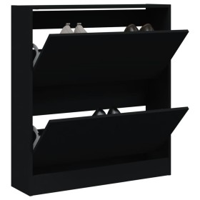 Zapatero de madera de ingeniería negro 80x21x87,5 cm Zapatero de madera de ingeniería negro 80x21x87,5 cm