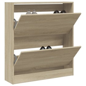 Zapatero de madera de ingeniería roble Sonoma 80x21x87,5 cm Zapatero de madera de ingeniería roble Sonoma 80x21x87,5 cm