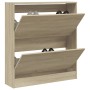 Zapatero de madera de ingeniería roble Sonoma 80x21x87,5 cm