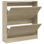 Zapatero de madera de ingeniería roble Sonoma 80x21x87,5 cm