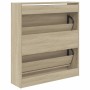 Zapatero de madera de ingeniería roble Sonoma 80x21x87,5 cm