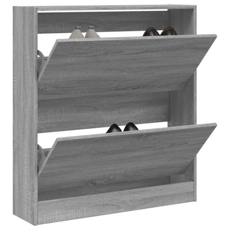 Zapatero de madera de ingeniería gris Sonoma 80x21x87,5 cm