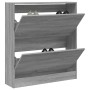 Zapatero de madera de ingeniería gris Sonoma 80x21x87,5 cm