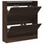 Zapatero de madera de ingeniería marrón roble 80x21x87,5 cm