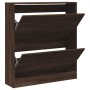 Zapatero de madera de ingeniería marrón roble 80x21x87,5 cm