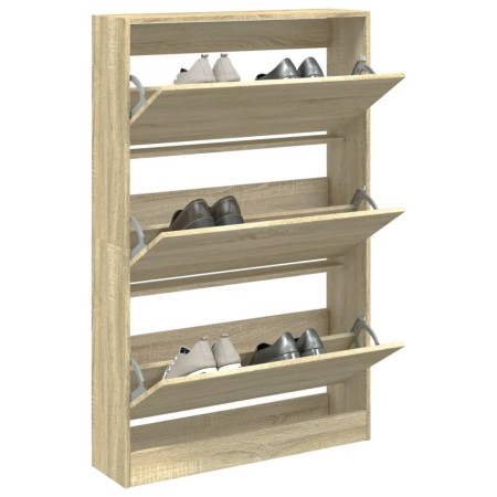 Zapatero de madera de ingeniería roble Sonoma 80x21x125,5 cm