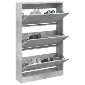 Zapatero de madera de ingeniería gris hormigón 80x21x125,5 cm en Zapateros y organizadores de calzado | Comprar online en Foro24