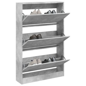 Zapatero de madera de ingeniería gris hormigón 80x21x125,5 cm Zapatero de madera de ingeniería gris hormigón 80x21x125,5 cm