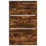Zapatero de madera de ingeniería roble ahumado 80x21x125,5 cm