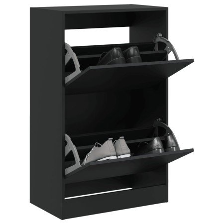 Zapatero de madera de ingeniería negro 60x34x96,5 cm en Zapateros y organizadores de calzado | Comprar online en Foro24