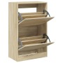 Zapatero de madera de ingeniería roble Sonoma 60x34x96,5 cm
