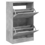 Zapatero de madera de ingeniería gris hormigón 60x34x96,5 cm en Zapateros y organizadores de calzado | Comprar online en Foro24