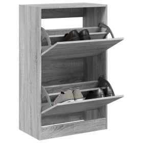 Zapatero de madera de ingeniería gris Sonoma 60x34x96,5 cm Zapatero de madera de ingeniería gris Sonoma 60x34x96,5 cm