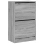 Zapatero de madera de ingeniería gris Sonoma 60x34x96,5 cm
