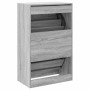 Zapatero de madera de ingeniería gris Sonoma 60x34x96,5 cm