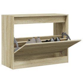 Zapatero de madera de ingeniería roble Sonoma 80x34x63 cm