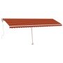 Toldo automático LED sensor de viento naranja marrón 600x300 cm en Toldos | Comprar online en Foro24