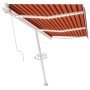 Toldo automático LED sensor de viento naranja marrón 600x300 cm en Toldos | Comprar online en Foro24