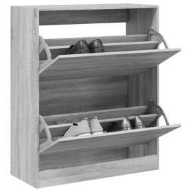 Zapatero de madera de ingeniería gris Sonoma 80x34x96,5 cm en Zapateros y organizadores de calzado | Comprar online en Foro24