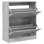 Zapatero de madera de ingeniería gris Sonoma 80x34x96,5 cm