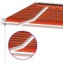 Toldo automático LED sensor de viento naranja marrón 600x300 cm en Toldos | Comprar online en Foro24
