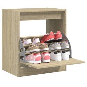 Zapatero de madera de ingeniería roble Sonoma 60x42x69 cm en Zapateros y organizadores de calzado | Comprar online en Foro24